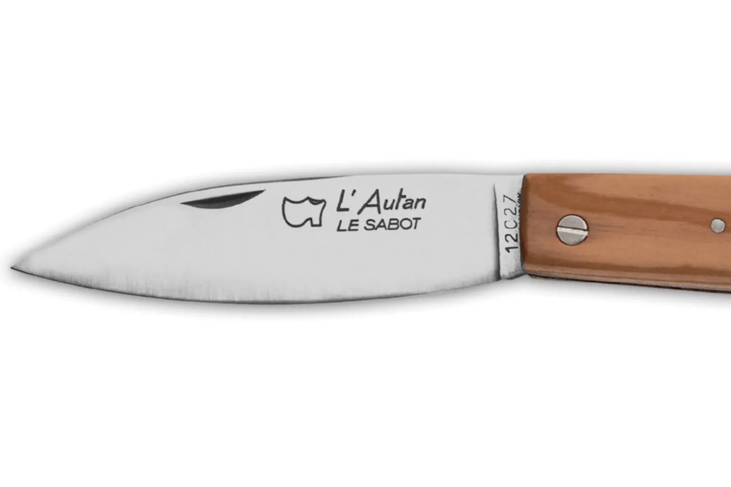 Couteau pliant AU SABOT L'Autan acier Sandvik manche olivier 11cm