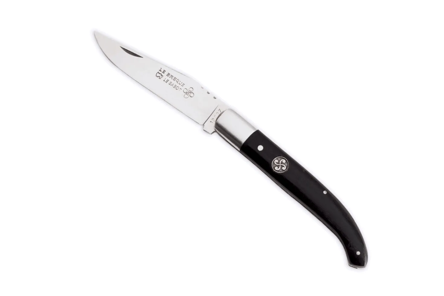 Couteau pliant Au Sabot Le Basque acier Sandvik manche ébène 11cm