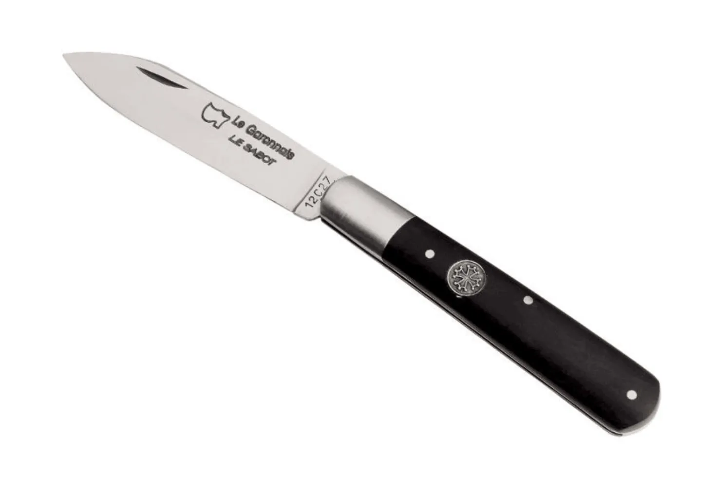Couteau pliant AU SABOT Le Garonnais acier Sandvik manche ébène 10,5cm