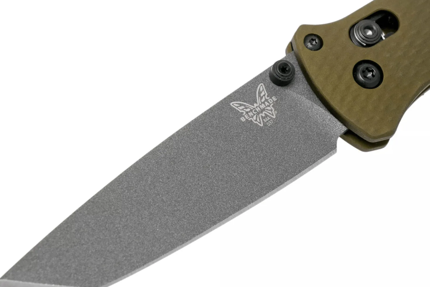 Couteau pliant Benchmade Bailout 537GY-1 manche aluminium anodisé vert 12cm avec brise-vitre
