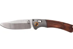 Couteau pliant Benchmade Crooked River 15080-2 manche bois 13,5cm