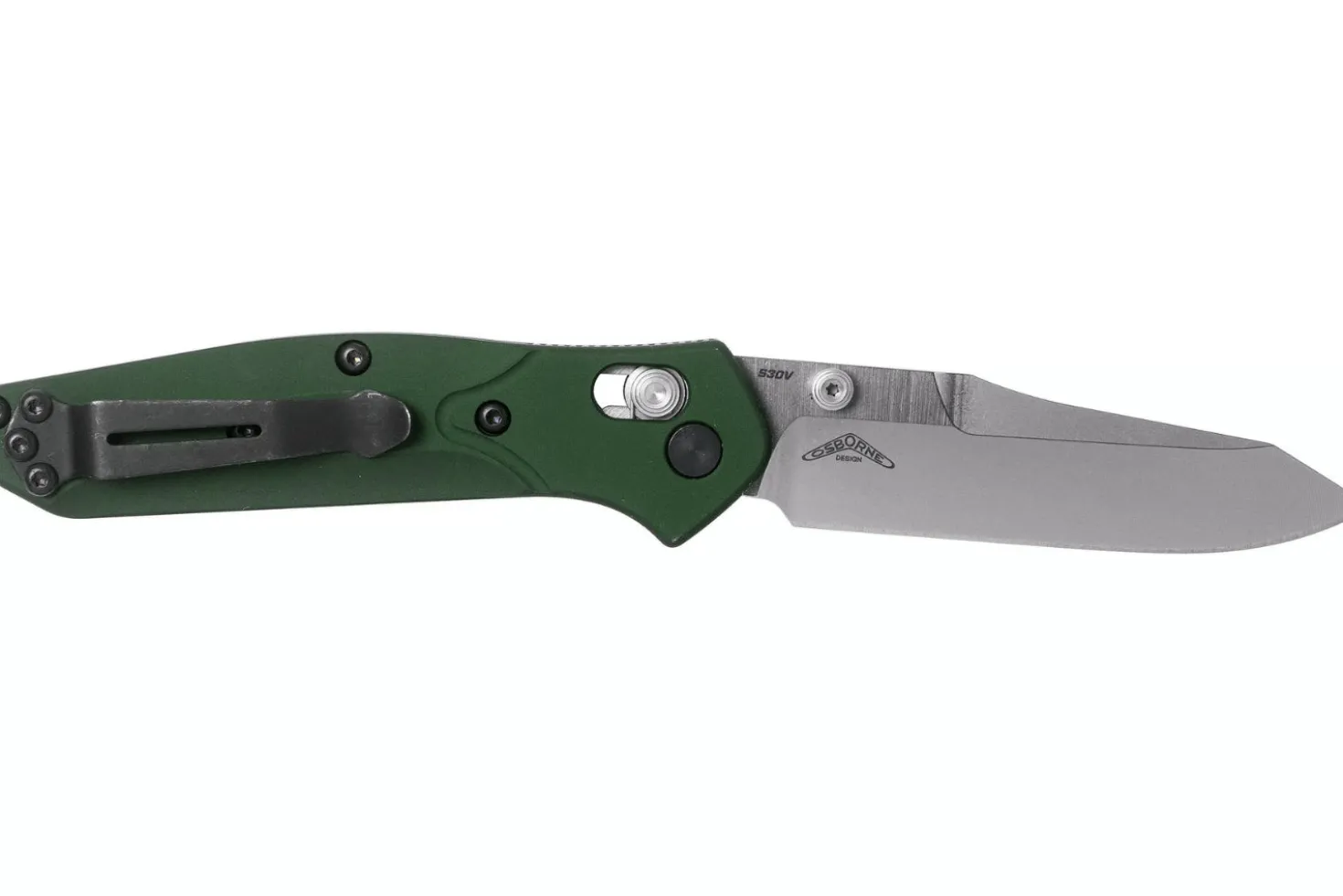 Couteau pliant Benchmade Mini Osborne 945 lame tanto manche aluminium anodisé vert 9cm