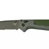 Couteau pliant Benchmade Redoubt 430SBK lame semi-dentelée manche Grivory gris/vert 12cm