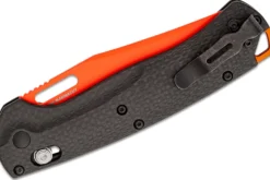Couteau pliant Benchmade Taggedout 15535OR-01 lame orange manche fibre de carbone noir 11,7cm
