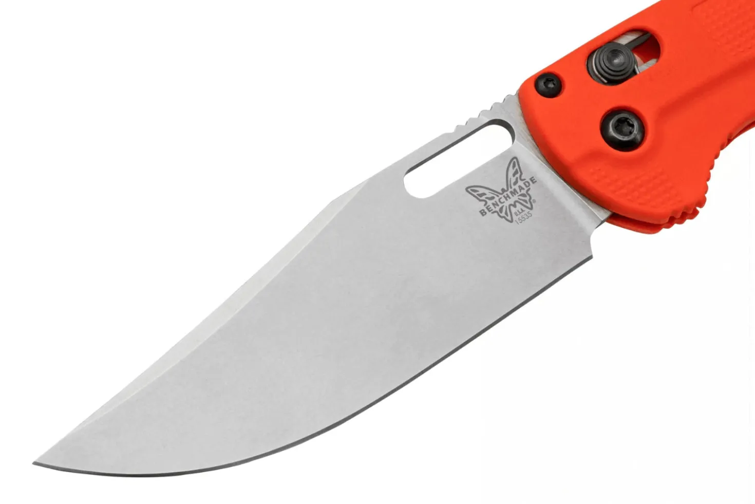 Couteau pliant Benchmade Taggedout 15535 manche en Grivory orange 11,8cm