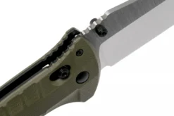 Couteau pliant Benchmade Turret Black 980SBK lame noire semi-dentée manche G10 vert olive 12cm