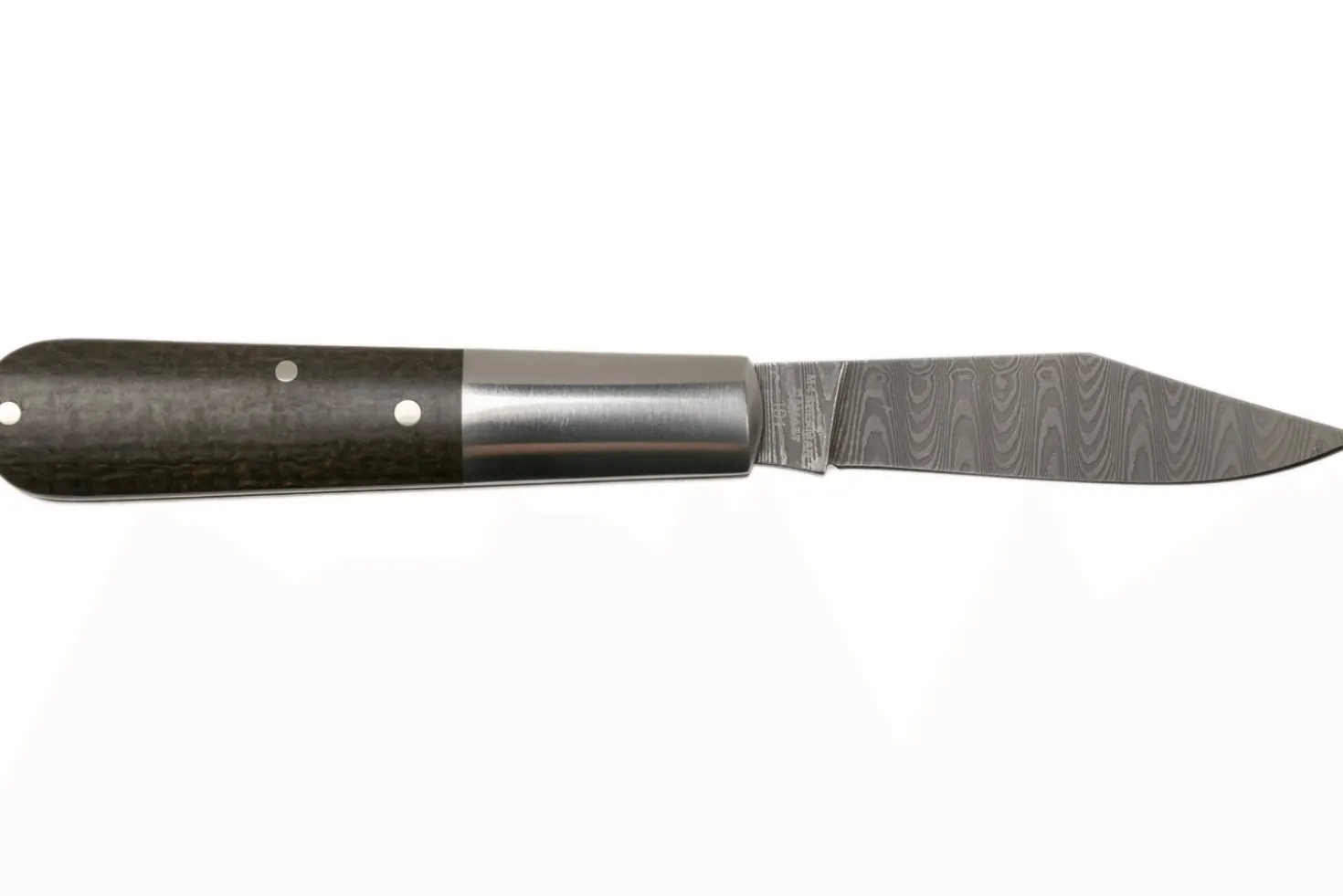 Couteau pliant Böker Barlow M4 Sherman Damas 110038DAM manche en micarta marron et inox 8,8cm + étui feutre