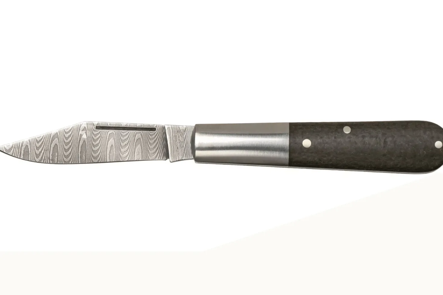 Couteau pliant Böker Barlow M4 Sherman Damas 110038DAM manche en micarta marron et inox 8,8cm + étui feutre