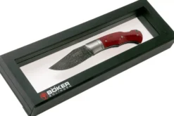 Couteau pliant Böker Boxer Damascus 111025DAM manche en micarta bordeaux 10,3cm