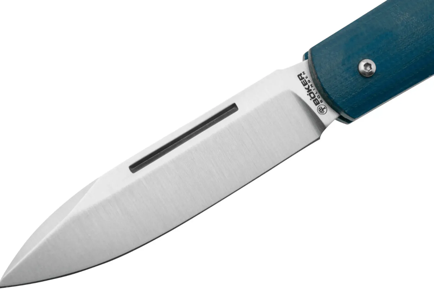 Couteau pliant Böker Coffin Denim 112944 manche en micarta bleu 10,7cm