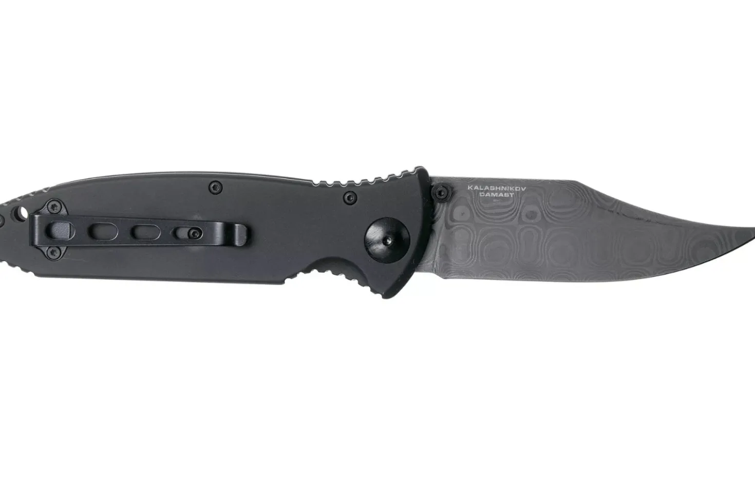 Couteau pliant Böker Kalashnikov Bayonet Damas 11KAL48DAM manche en alu et ironwood noir/bois 13cm