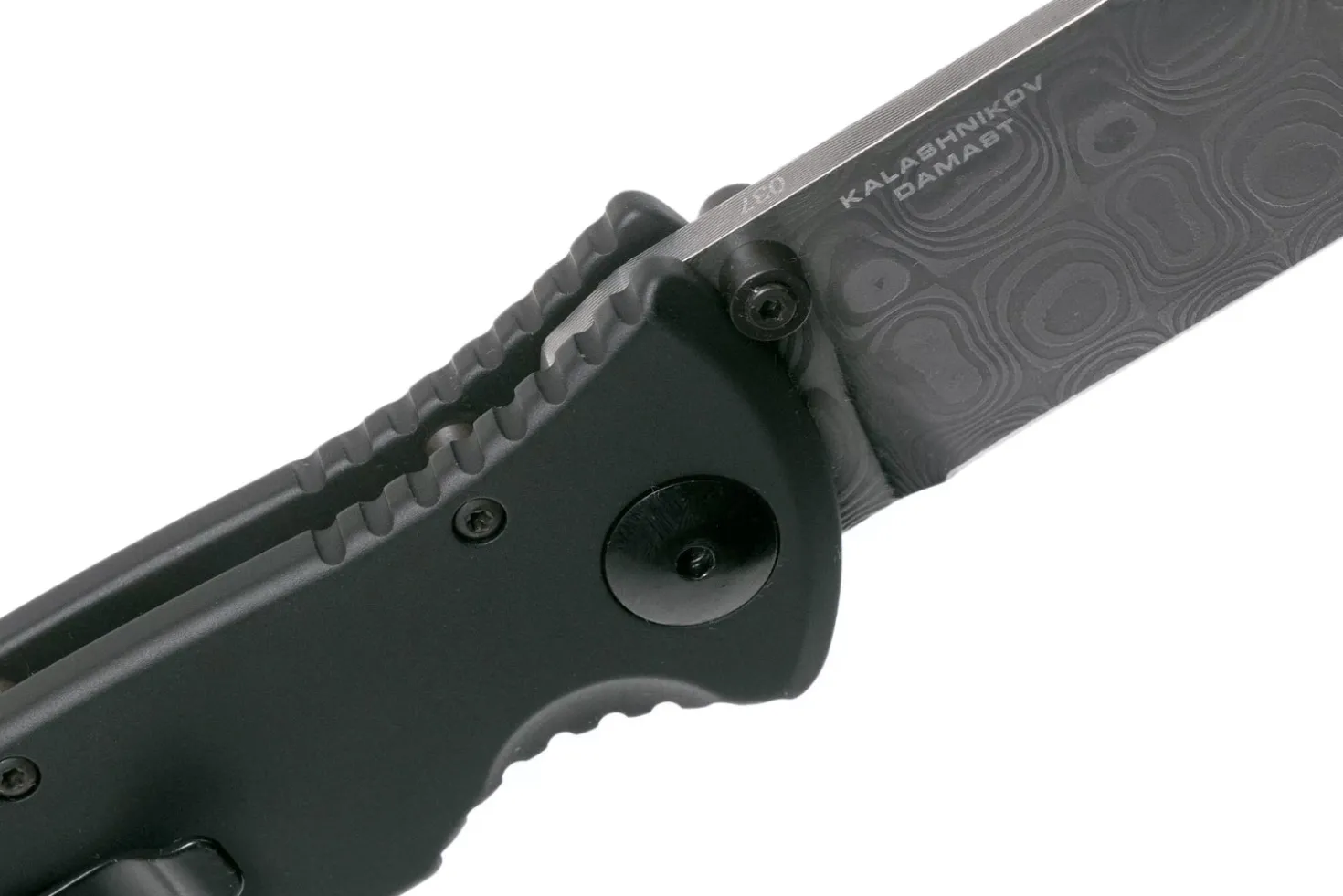 Couteau pliant Böker Kalashnikov Bayonet Damas 11KAL48DAM manche en alu et ironwood noir/bois 13cm