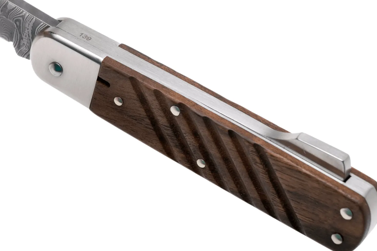 Couteau pliant Böker 98K Damas 110715DAM manche en bois de noyer 11cm
