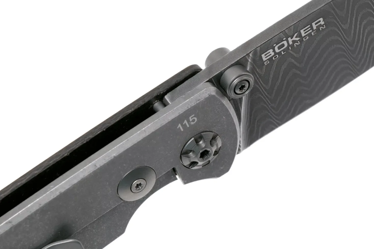 Couteau pliant Böker M4 Sherman Damas 110662DAM lame damassée manche en micarta noir 9,8cm