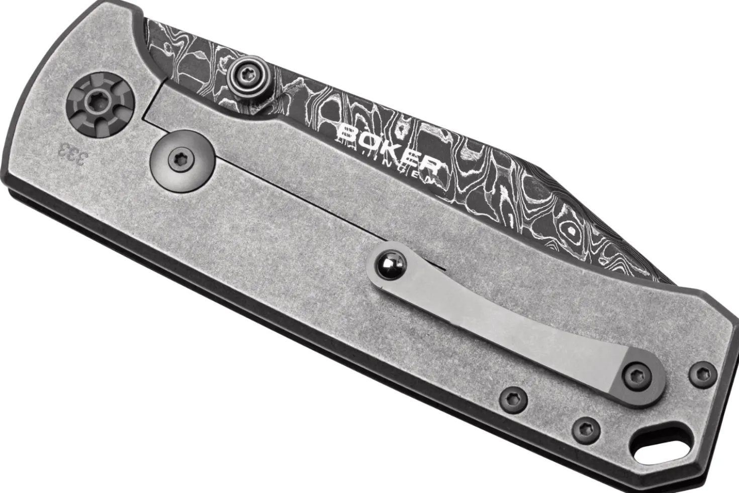 Couteau pliant Böker Tiger Damas 111103DAM manche en micarta noir 11,5cm