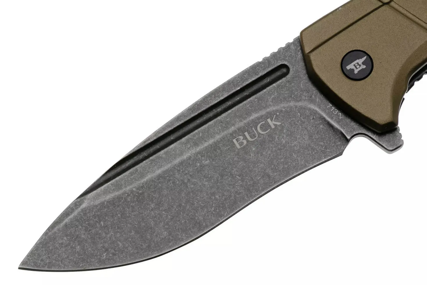 Couteau pliant BUCK RUCKUS 0713GRS manche vert 12cm