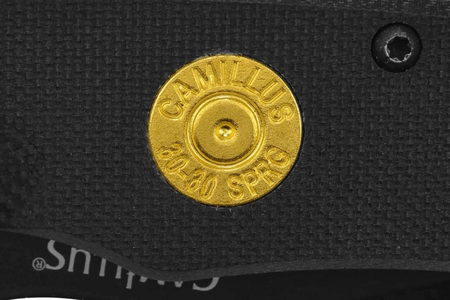 Couteau pliant Camillus Centerfire 30-30 manche en G10 noir 10,2cm et fond de balle intégré