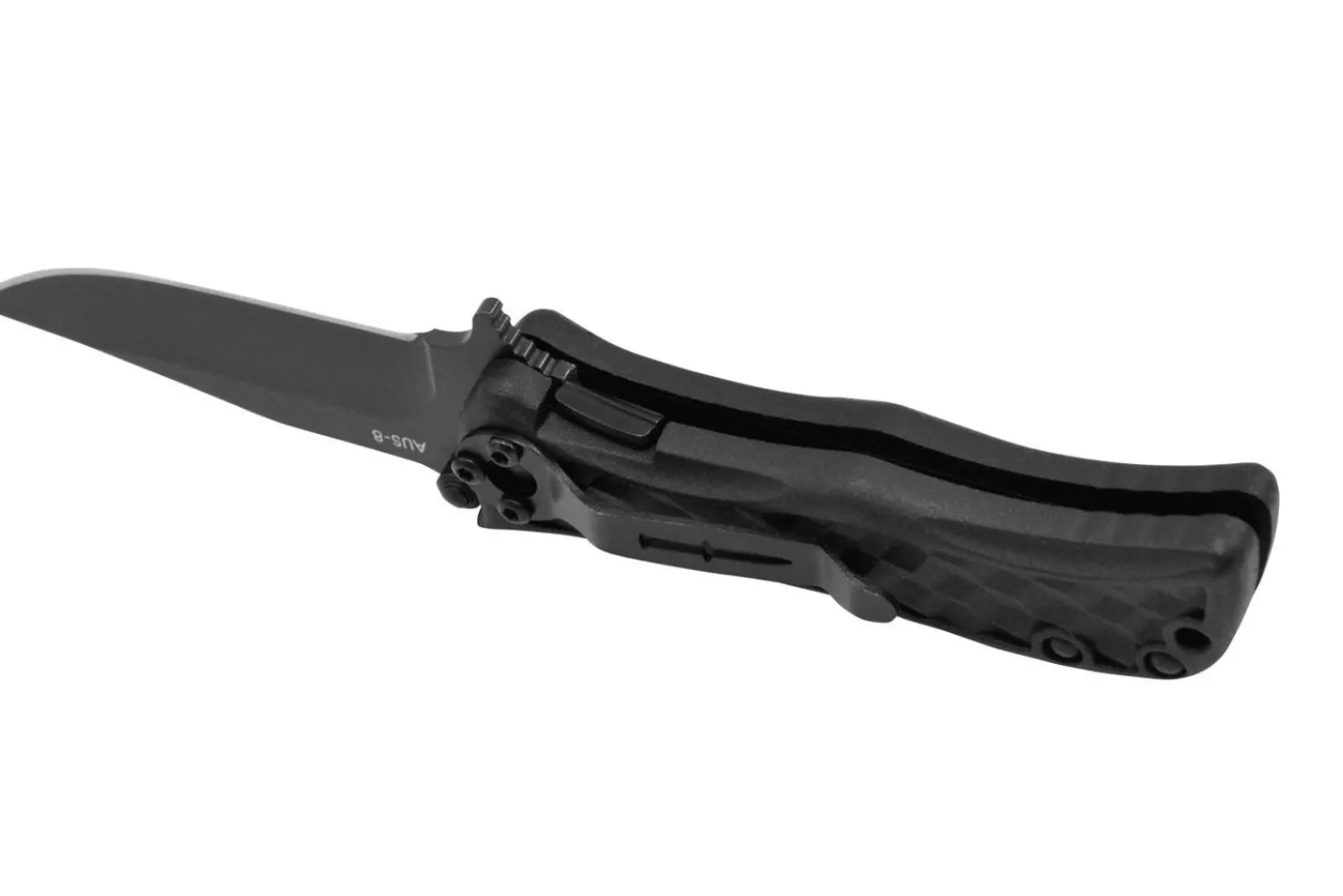 Couteau pliant Camillus Erupt manche en nylon noir et fibres de verre à motif cubique 7,8cm