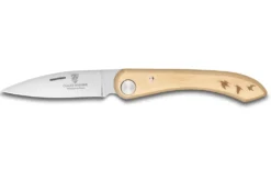 Couteau pliant capucin Claude Dozorme manche buis gravure bécasses 12,5cm