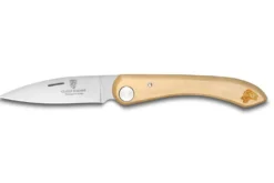 Couteau pliant capucin Claude Dozorme manche buis gravure truite 12,5cm
