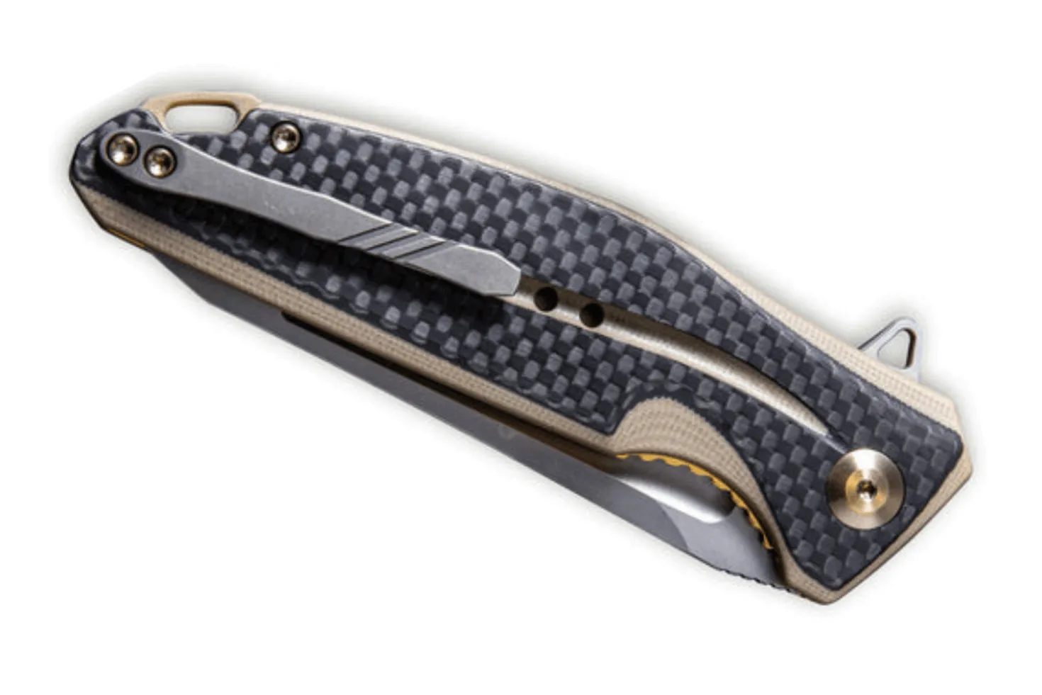 Couteau pliant CIVIVI Statera C901A manche en G10/fibre de carbone marron et noir 11,7cm