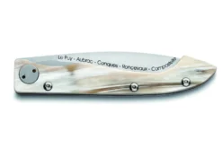Couteau pliant Compostelle Voie du Puy Claude Dozorme manche corne 12,5cm