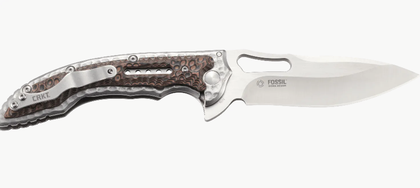 Couteau pliant CRKT FOSSIL COMPACT 5460 manche martelé 10,9cm