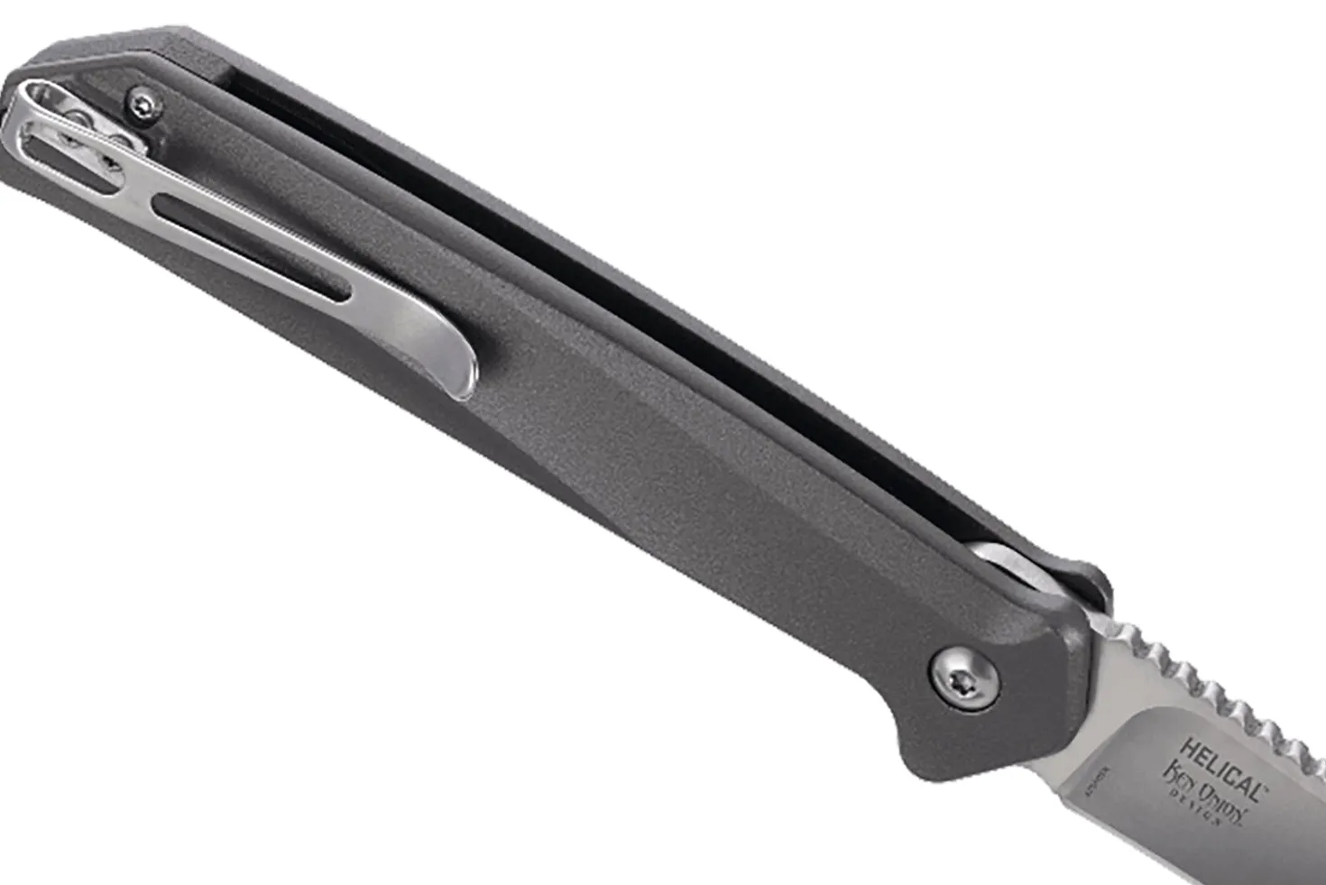 Couteau pliant CRKT HELICAL K500GXP manche alu gris anthracite 11,5cm