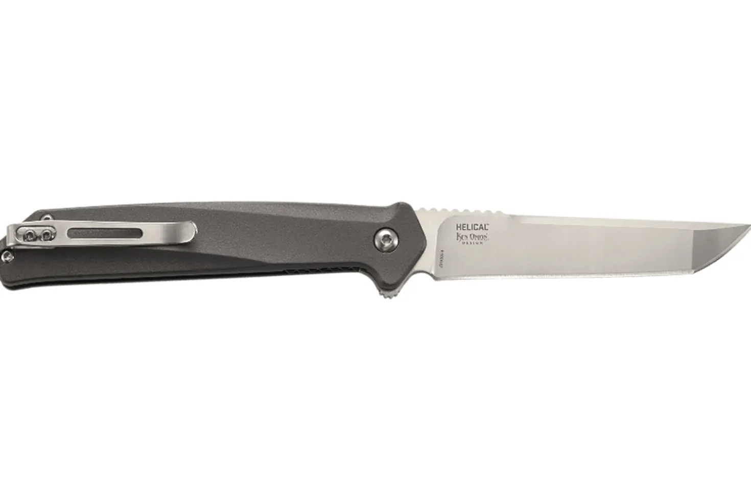 Couteau pliant CRKT HELICAL K500GXP manche alu gris anthracite 11,5cm