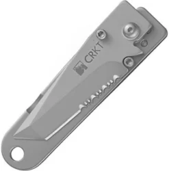 Couteau pliant CRKT KISS 5510 dentelé manche inox porte-billets 8,9cm