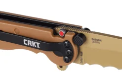 Couteau pliant CRKT M16-10DZ 1610DZ lame tanto semi-dentée manche en nylon / fibres de verre désert 10cm