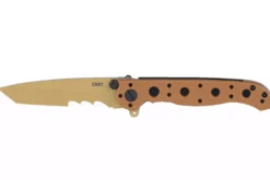 Couteau pliant CRKT M16-10DZ 1610DZ lame tanto semi-dentée manche en nylon / fibres de verre désert 10cm