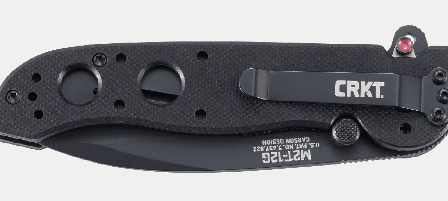Couteau pliant CRKT M21 manche à trous G10 noir