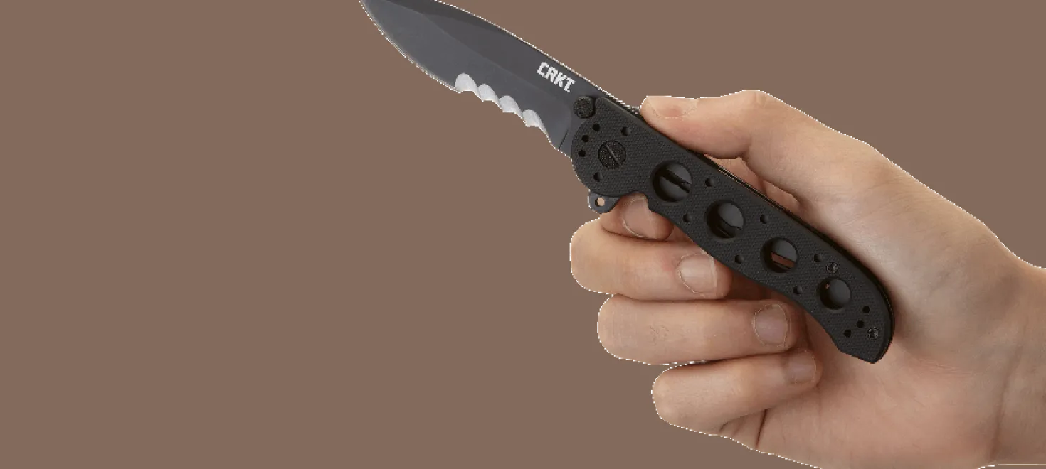 Couteau pliant CRKT M21 manche à trous G10 noir