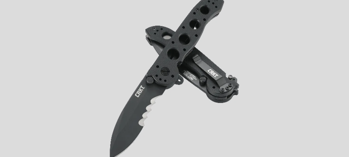 Couteau pliant CRKT M21 manche à trous G10 noir