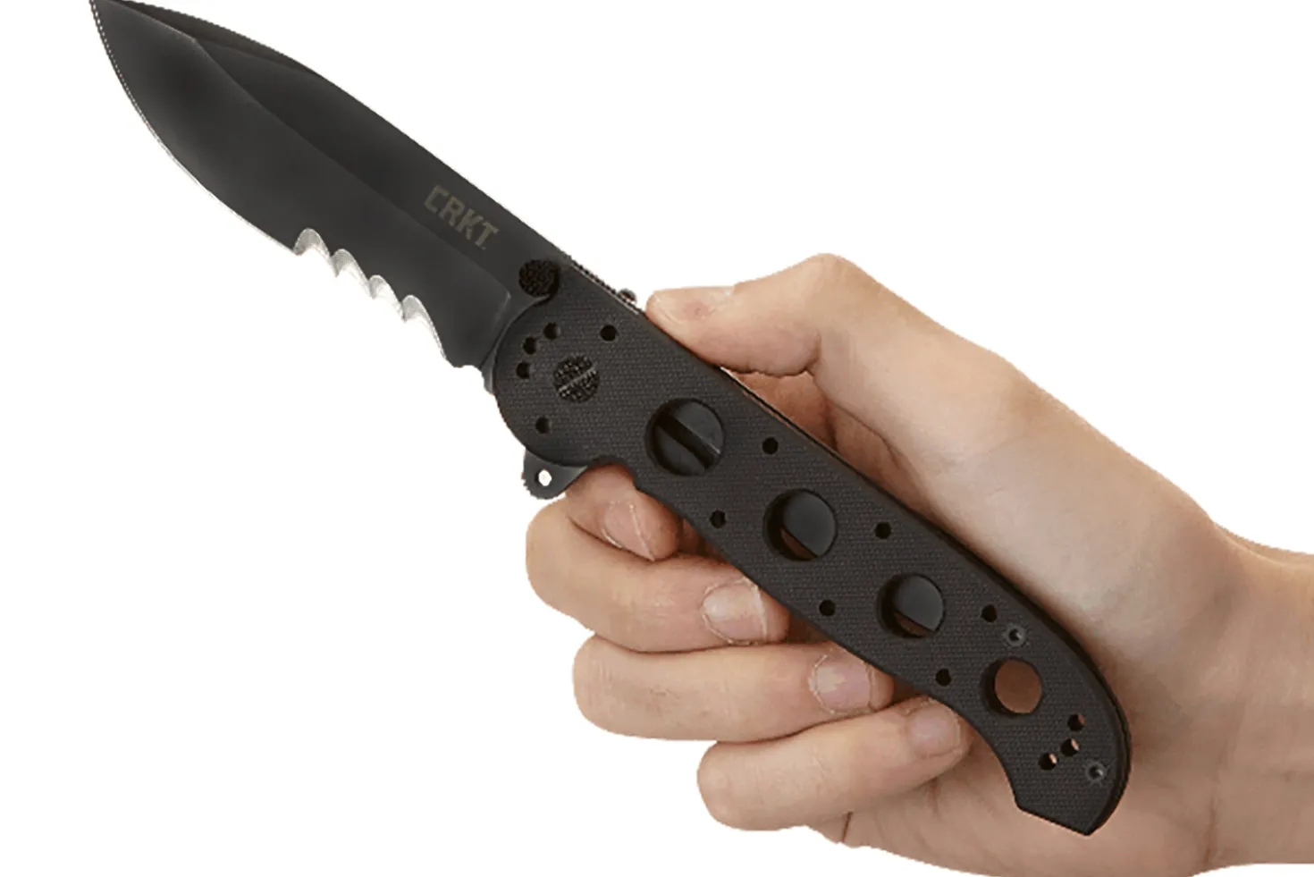 Couteau pliant CRKT M21 manche à trous G10 noir