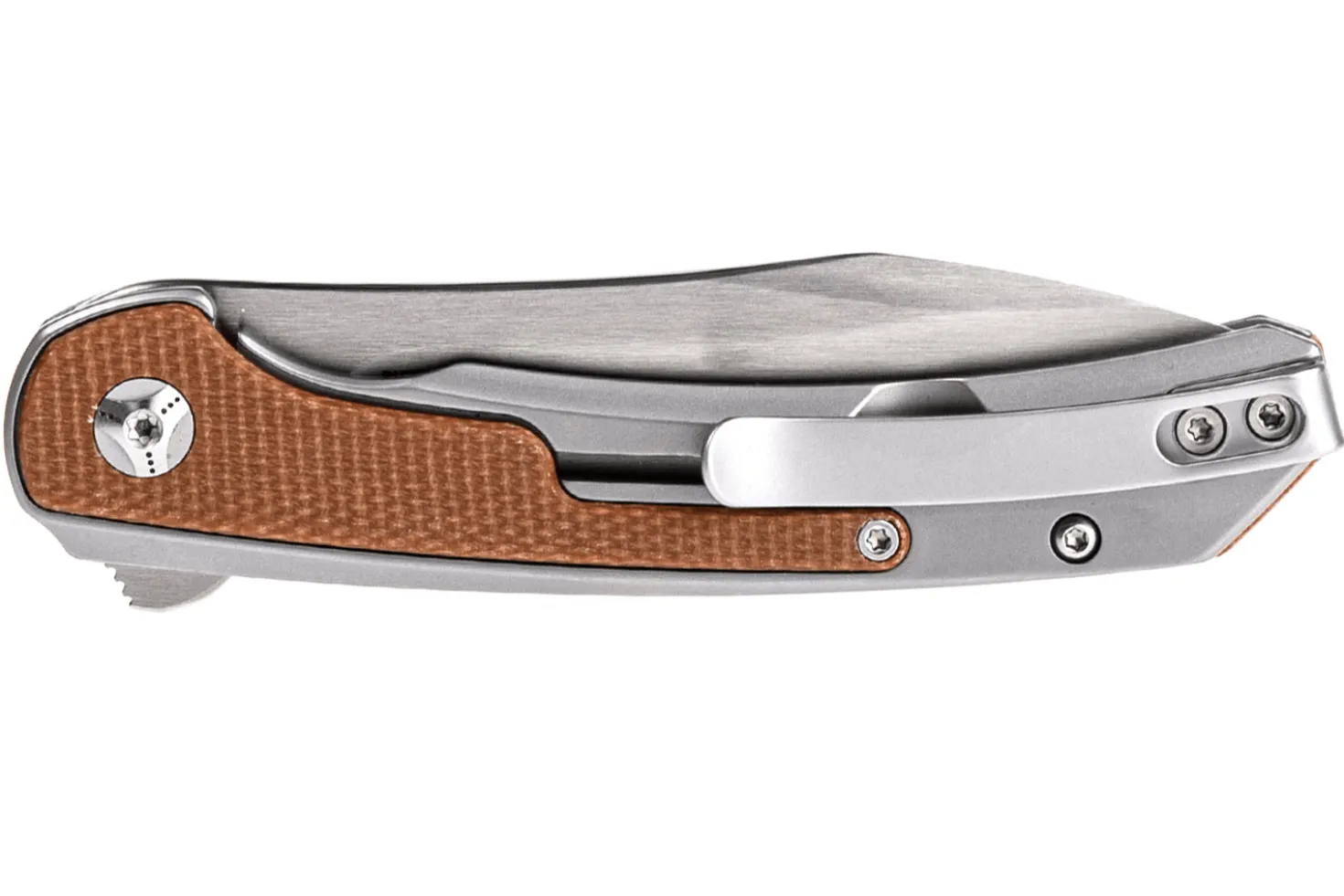 Couteau pliant CRKT Padawan 6070.CR manche acier inox et micarta marron 10,5cm + clip de poche