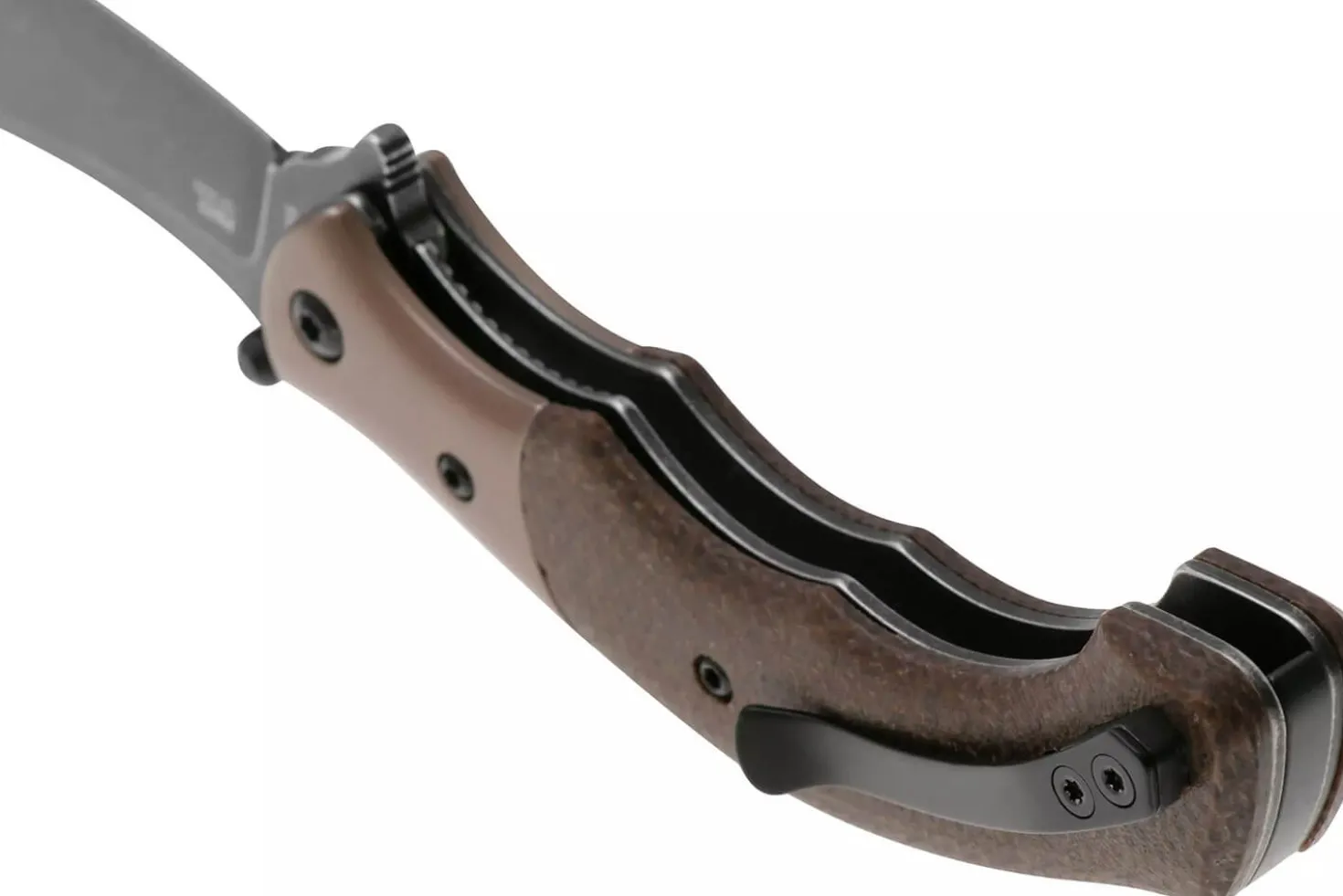 Couteau pliant CRKT Ritual Compact 7465.CR manche 10,2cm en micarta marron
