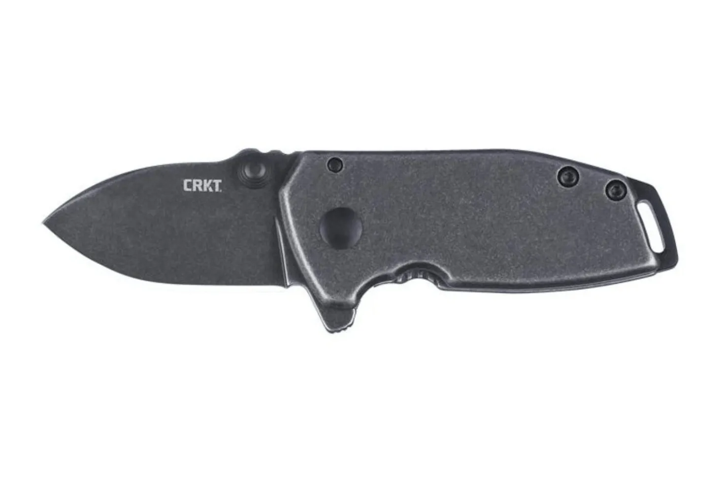 Couteau pliant CRKT Squid Compact 2485K manche en acier inox noir 8cm