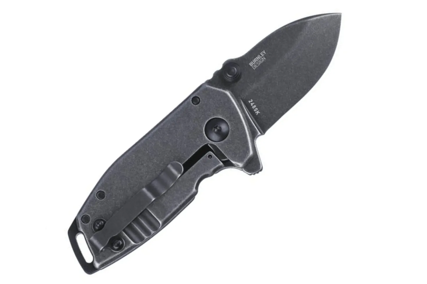 Couteau pliant CRKT Squid Compact 2485K manche en acier inox noir 8cm