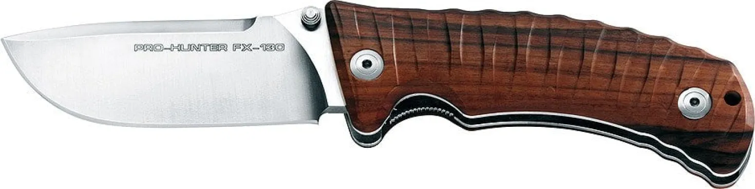 Couteau pliant de chasse FOX PRO Hunter FX-130 manche 12cm bois du désert