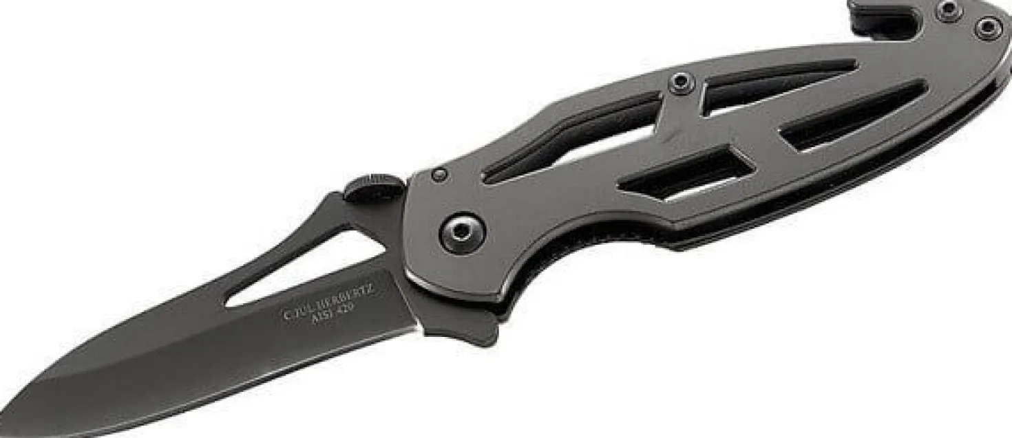 Couteau pliant de secours Herbertz 236710 manche perforé en acier 10cm