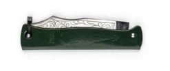 Couteau pliant Douk-Douk 815 acier inox manche métal vert chromé 11cm
