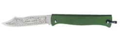 Couteau pliant Douk-Douk 815 acier inox manche métal vert chromé 11cm