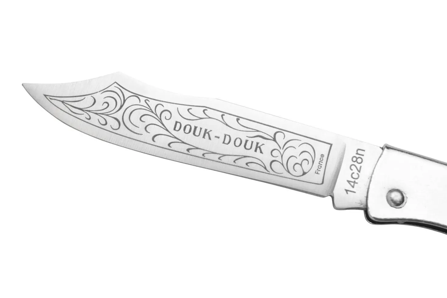 Couteau pliant Douk-Douk lame acier inox manche métal chromé 9cm