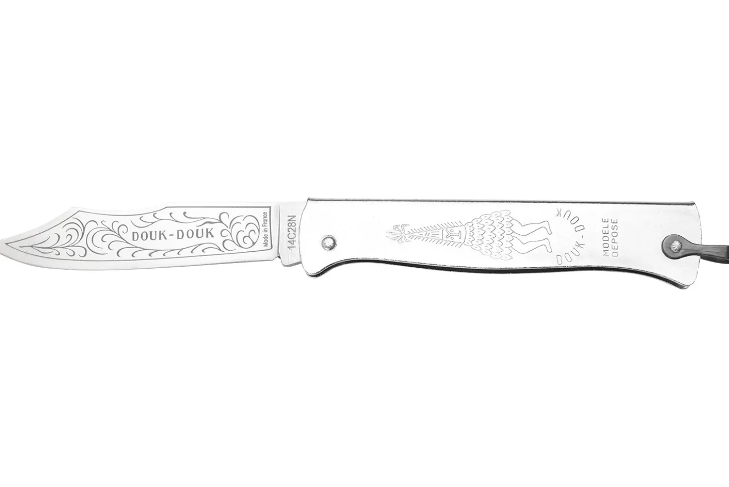 Couteau pliant Douk-Douk lame acier inox manche métal chromé 11cm