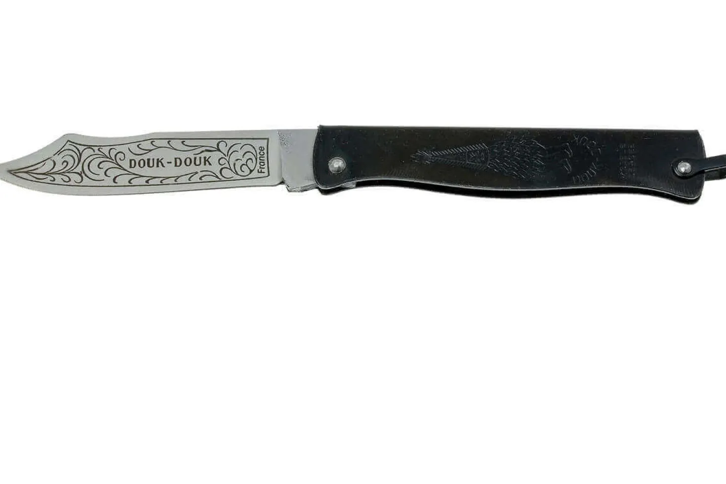Couteau pliant Douk-Douk 815PM lame acier carbone manche métal noir 9cm