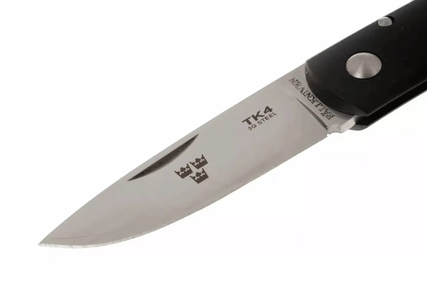 Couteau pliant Fallkniven TK4 Tre Kronor manche grilon noir 9,5cm + étui Cordura