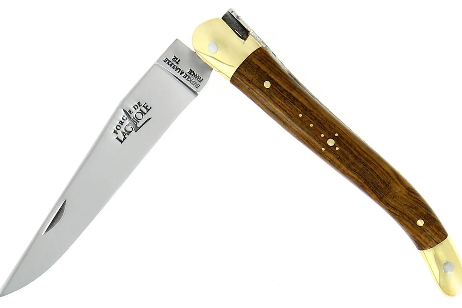 Couteau pliant Forge de Laguiole manche en pistachier 11cm mitres en laiton