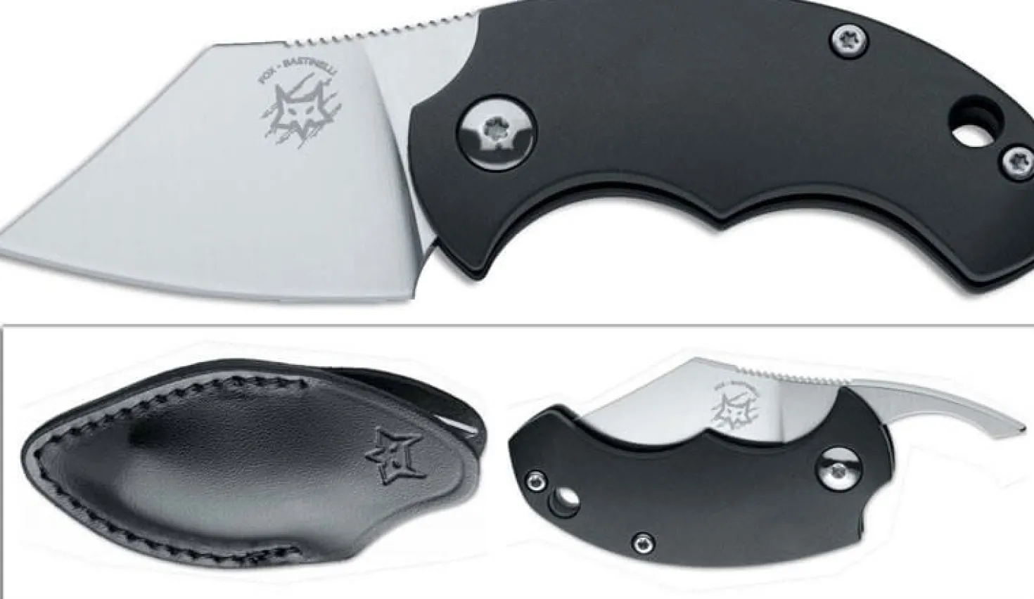 Couteau pliant FOX Bastinelli FX-519B BB Drago noir 6,5cm + étui